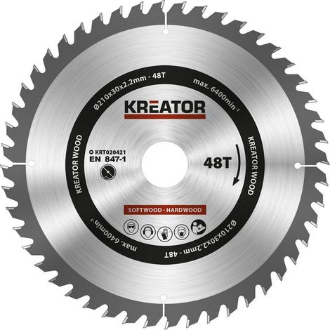 1 lama per sega circolare 254 mm 3,0 mm 80 denti - alesaggio 30 mm KREATOR
