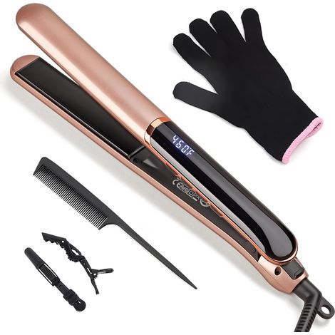 Lisseur Cheveux, Fer a Lisser avec Plaques en céramique pour un lissage parfait, Chauffe Rapide Températures de 150-230°C, Voltage Universel (1/5)