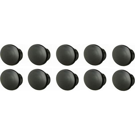 10 tappi rotondi in plastica per tappi ciechi, tappi di protezione, colore nero, Nero