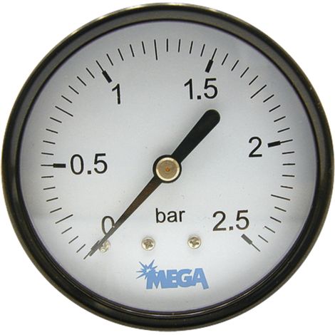 Manómetro de vacío fi 63 - 1 → 0 bar, latón seco de 1/4" de diámetro.