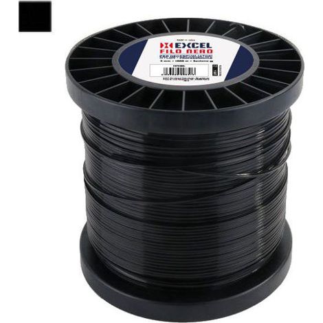 EXCEL 09850 Filo in Nylon per Decespugliatore Quadro Pro 3 mm 200 m colore Nero