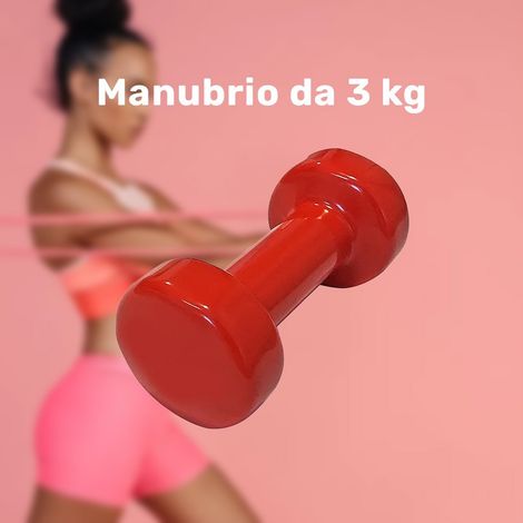 TRADE SHOP - Manubrio Singolo 3 Kg In Vinile Allenamento Esercizi Casa Palestra Workout Fit - (1/2)