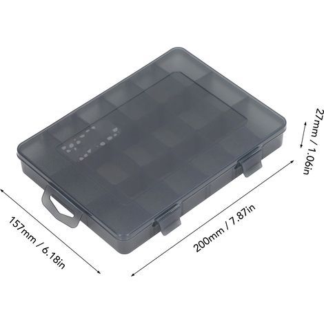 Multi-compartment coin box with removable divider, transparent plastic, 18 grids, storage for small jewelry supplies (1/5)