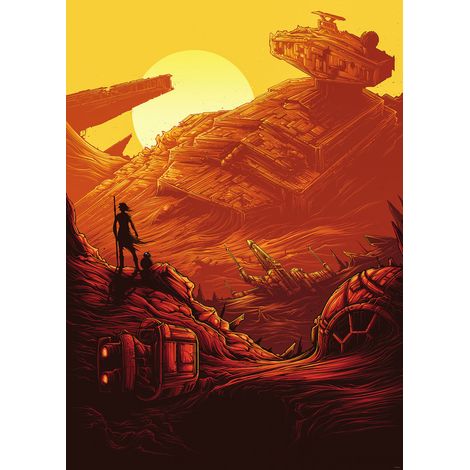 Papier peint panoramique vintage & retro Star Wars Jakku Destroyer Stellaire (1/5)