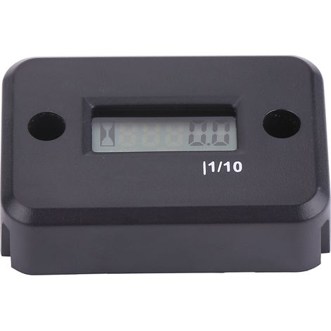 Compteur horaire numérique pour moteur à essence, moto de course, quad, tondeuse, noir (1/5)