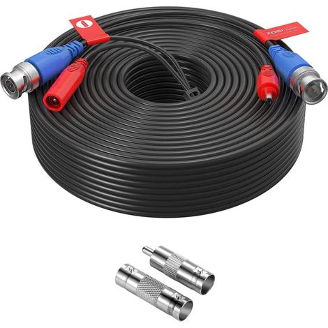 1Pcs BNC Gamme Caméra 30 Mètres Câbles Vidéo BNC Rallonge Extension pour Le Système de Surveillance Domestique CCTV Noir (1/5)