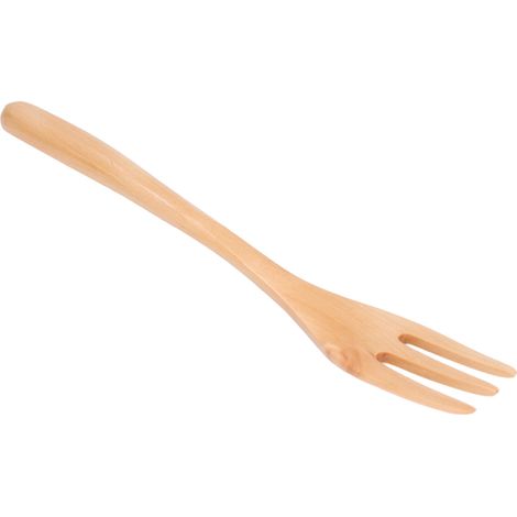 Fourchette à salade de fruits, fourchette en bois inoffensive, fourchette à dessert, couverts de cuisine pour le bureau et l'extérieur (1/5)