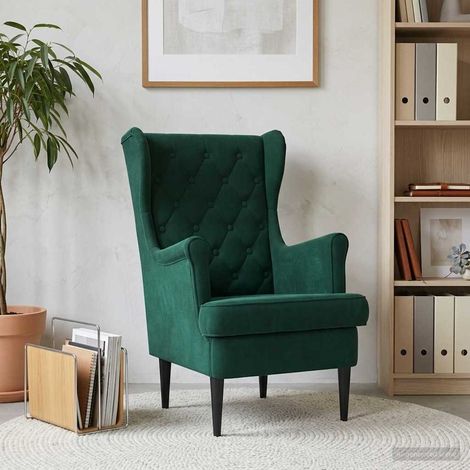 vidaXL Fauteuil Vert foncé Velours (1/5)