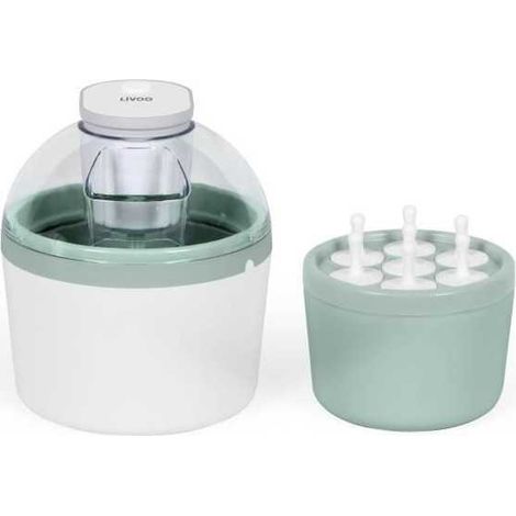 Sorbetiere - LIVOO - DOM461 - 12W - 1L - Cuve aluminium - Pâle de mélange, moule pour 7 glaces, 7 bâtonnets inclus