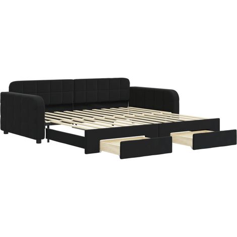 Maison Exclusive - Tagesbett Ausziehbar mit Schubladen Schwarz 10