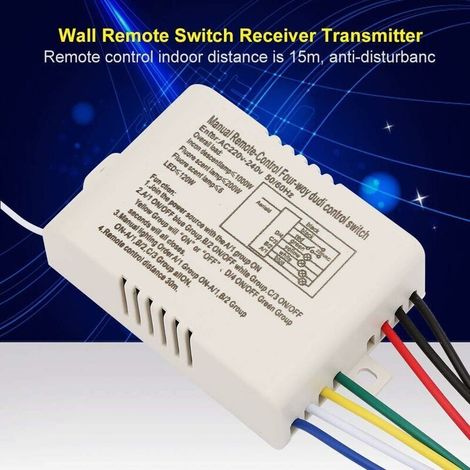 Interruttore a parete e telecomando – Interruttore multifunzione a quattro vie on/off per luce da parete 220V con telecomando. (1/4)