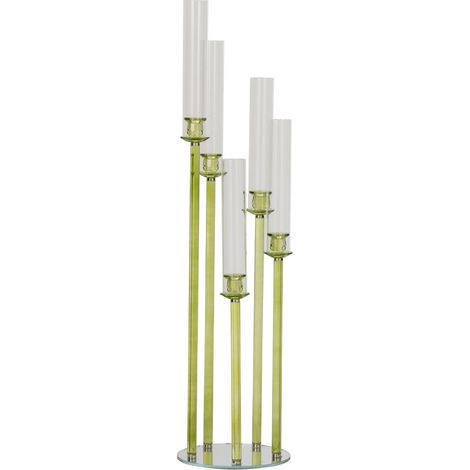 Chandelier 5 Tiges en Cristal "Wendy" 120cm Vert (1/2)