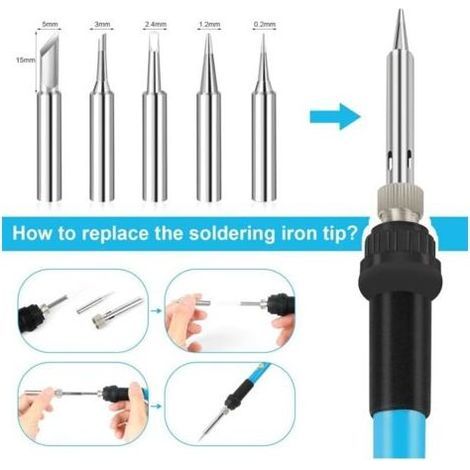Fer à souder et dessouder électrique Kit complet Irons soudure électronique kit de soudure plastique fil d’étain Outil 60W Température réglable module (1/5)