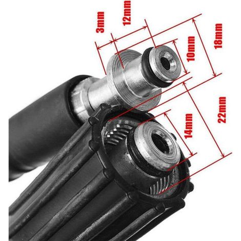 Manguera De Limpieza A Alta Presion - 8 M - Compatible Karcher K2 K3 K4 K5 - Acero Corrugado - Conectores De Laton - 1 Unidad (1/5)