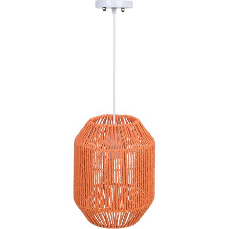 Lámpara de techo de papel naranja D21.5x27h cm (1/5)