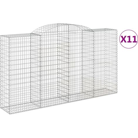 Maison Exclusive - Paniers à gabions arqués 11 pcs 300x50x160/180 cm Fer galvanisé