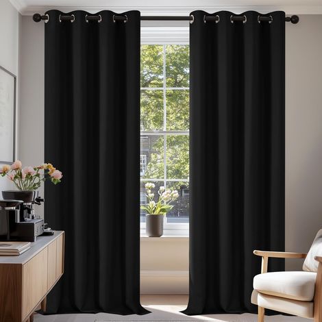 2 Pièces Rideau, 140x240 cm, Occultant 95-99%, Isolant Thermique, Polyester 230g/m², Pour Chambre Et Salon