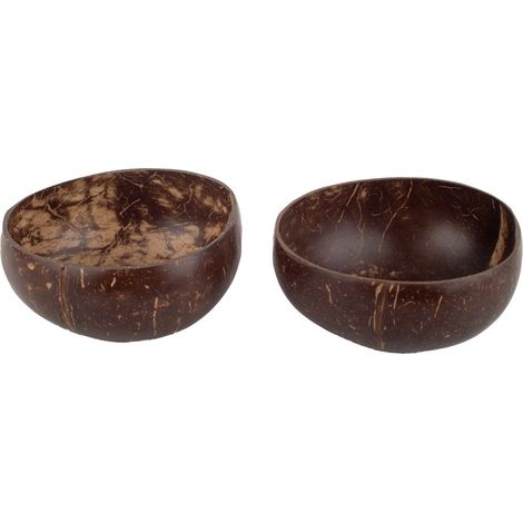 Deko Schalen aus Kokosfaser natur poliert 2er Set 14 cm (1/5)