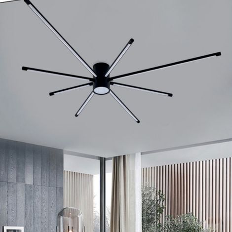Lampadario plafoniera moderno a led 9 luci da soffitto forma ragno da 42w 3360lm nero luce naturale (1/3)