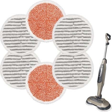 Tamponi di ricambio per pulitore a vapore Shark S7000 / S7001 / S7201，6 pezzi，Tamponi in microfibra，Include 2 tamponi abrasivi (1/5)