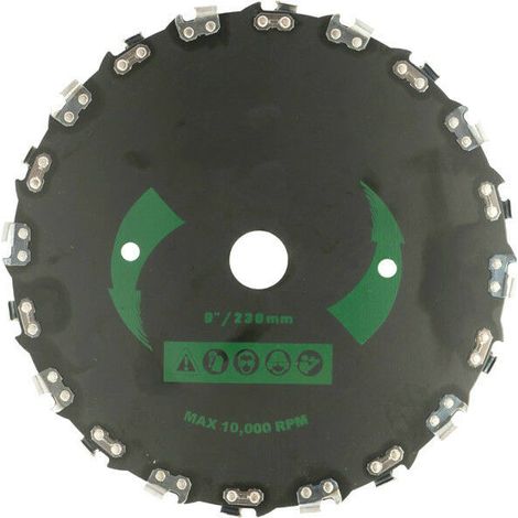 VURAHOME -Universal 20 dents Faucheuse Lame à angle droit scie à chaîne Lame de scie débroussailleuse disque de jardin Accessoires machine 230mm Noir (1/5)