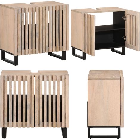 vidaXL Waschbeckenunterschrank 62x34x58 cm Massivholz Mango