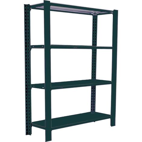 OFFICLICK Étagère 4 étagères en métal sans vis (150x90x40cm) ANTHRACITE (1/4)