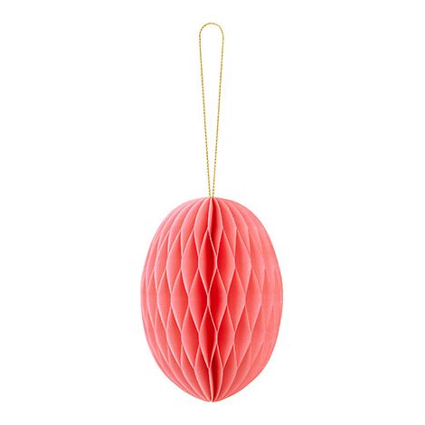 Decoración de papel nido de abeja Huevo, rosa, 12 cm (1/5)
