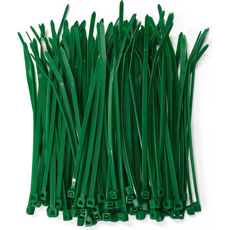 100pcs Serre Câble 100x2.5mm, Serflex Vert, Serre Cable Souple et Robuste Resistant à La Traction De 12kg, Durable Résistant au UV, Bricolage, Jardinage Collier De Usage En Intérieur Et Extérieur (1/5)
