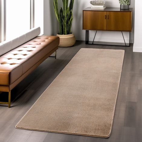 Tapis Plush Joy - 80 cm x 250 cm - Beige - Ultra Doux et Antidérapant (1/5)