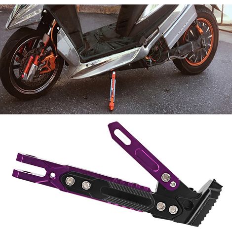 Béquille latérale réglable en alliage d'aluminium pour moto, support trépied (violet) (1/5)