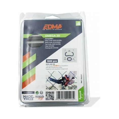 Agrafes OMEGA 20 inox x 1000 EDMA (1/5)