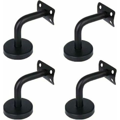 Set mit 4 Edelstahl-Handlaufhalterungen 201 – Schwarz lackiert – Für Treppen und Flure – Einfache Montage (1/5)