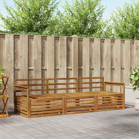 Outdoor-Sofagarnitur 3 pcs Natur Massivholz Akazie (1/5)