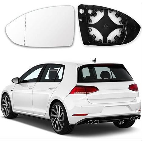 Retroviseur 7 Miroir Glace Verre De Rétroviseur, Asphérique Lentille de Miroir de Voiture avec Chauffage, Verre de Rétroviseur Remplacement avec Plaque de Support pour 7 (1/5)