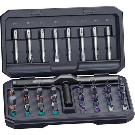 Coffret d'outils de tournevis, mallette à outils remplie, tournevis magnétique 42 en 1, tournevis à cliquet avec divers embouts et accessoires (1/5)