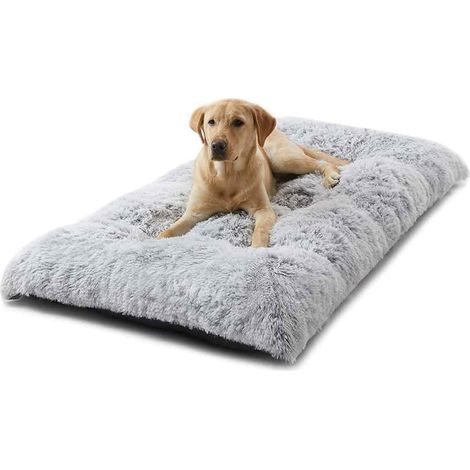 Panier Chien - 100x70x10 cm - Coussin Lavable Intégré - Antidérapant - Gris Clair - 1 Pièce