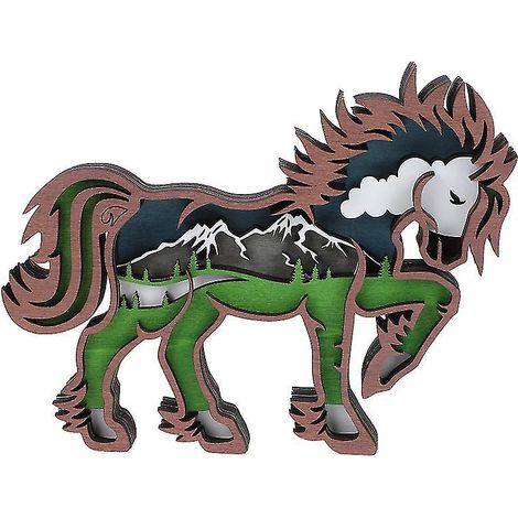 1 lampe cheval en bois (1/3)
