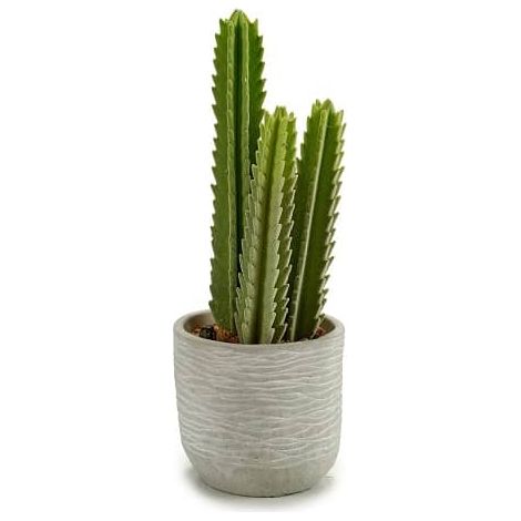 Planta de plastico cactus alto espinas 33 cm Verde (1/2)