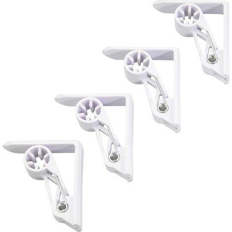 Blanc,4 Pinces à Nappes, Avec Mécanisme à Ressort, Plastique/Aluminium, (1/5)