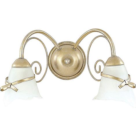 Luminex Applique murale Kokarda dorée double globes verre 2xE14