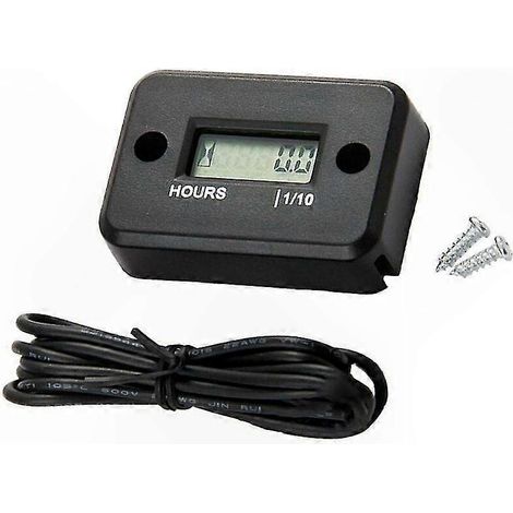 Wasserdichter digitaler Betriebsstundenzähler mit LCD-Anzeige für Motorrad, Quad, Schneemobil, Dirtbike, Minibike, Rasenmäher, Traktor, LKW (1/4)