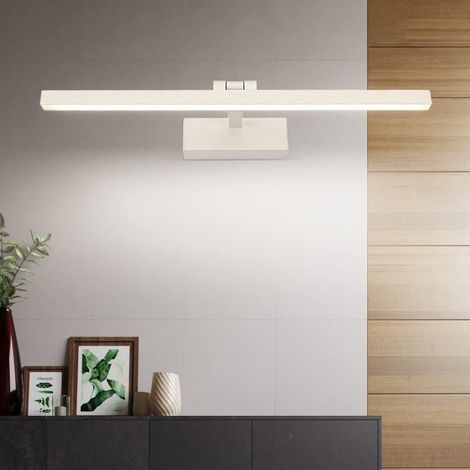 LED Lampe à miroir,Lampe Armoire miroir, Applique murale intérieure,Réglable Angle Applique Lampe, AC100-240V,Lumière blanche chaude [Classe énergétique A++ ] (50cm,White) (1/5)