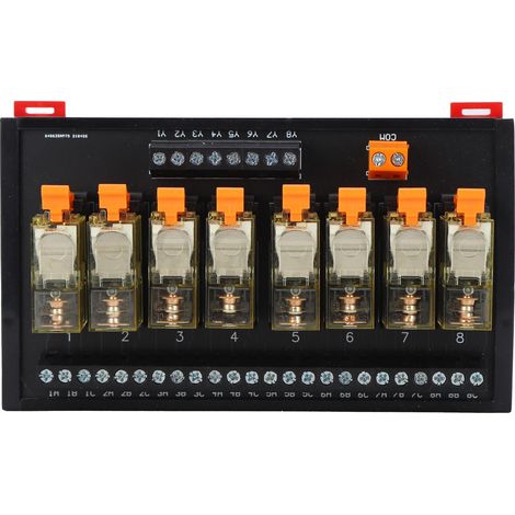 Module Relais Intermédiaire 8 Canaux 1 NO 1 NC, Carte de Commande PLC, Tension Alternative 250V, Bornier Modulaire (1/5)