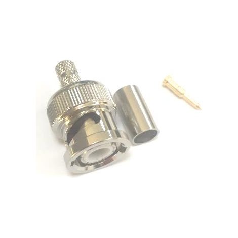 Connecteur coaxial RS PRO Mâle Droit, raccordement A sertir 75O Montage sur câble ( Prix pour 1 ) (1/2)