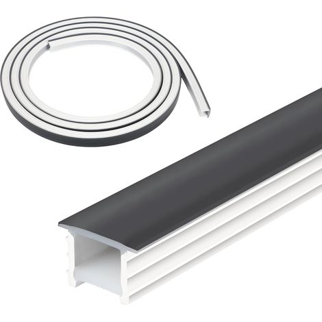 Profilé LED en silicone noir, bande LED flexible pour panneau acoustique, plafond, mur, armoire (bande LED non incluse) (15 x 10 mm, 5 m) (1/5)