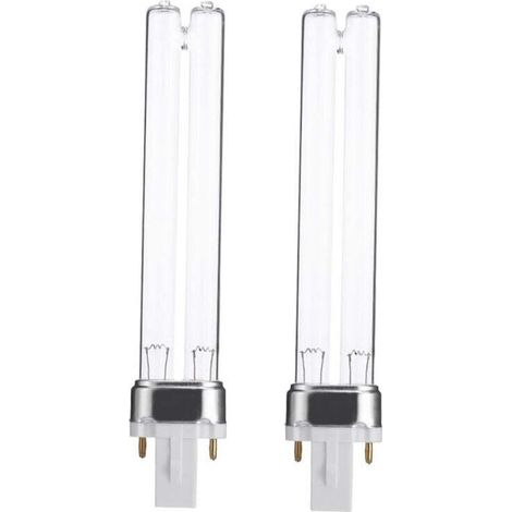 Lot de 2 stérilisateurs UV pour réservoir de poissons d'aquarium, purificateur, ampoule de remplacement UV germicide, base 9 W G23 (1/5)