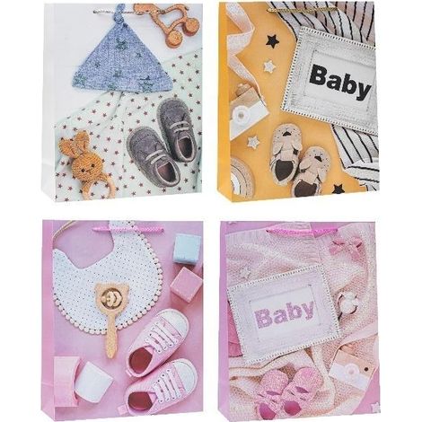Borsa glitterata per bambini 26x32x10cm con roselline miste