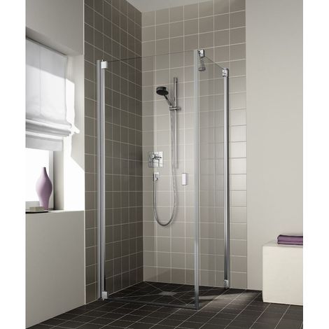Kermi Porte battante RAYA 1KR 0800x 1850 BV : 770-800 SIHG verre trempé transparent (1/5)
