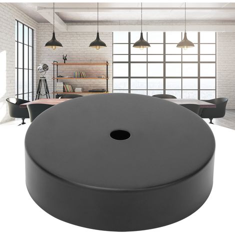 Runde Deckenleuchtenfassung aus Aluminium, schwarz (1/5)